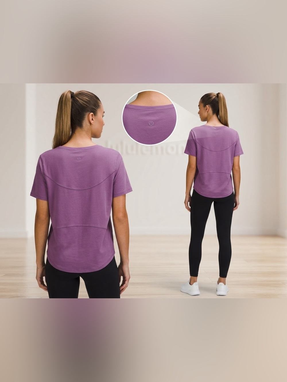 Lululemon Casual Crew Neck Shirt in Purple